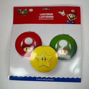 Super Mario Lanterns Party Decorations 3 Pack Paper‎ Mushroom Star Birthday